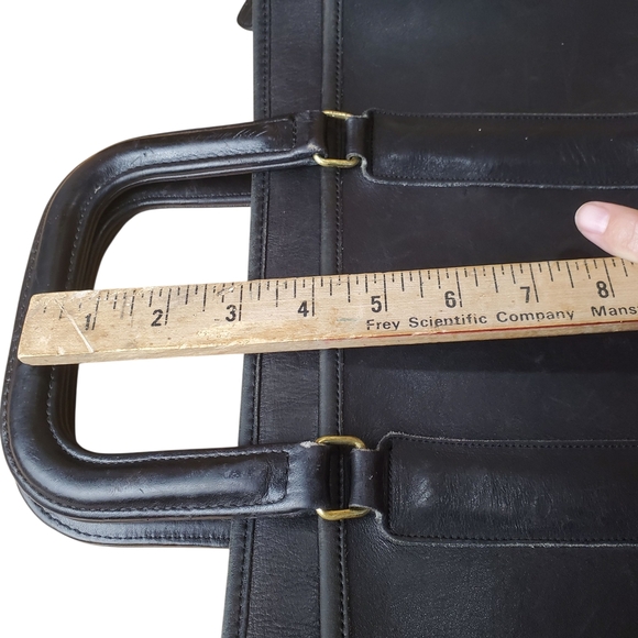 Vntg Coach Black Leather Briefcase. Made in USA. - Picture 3 of 16